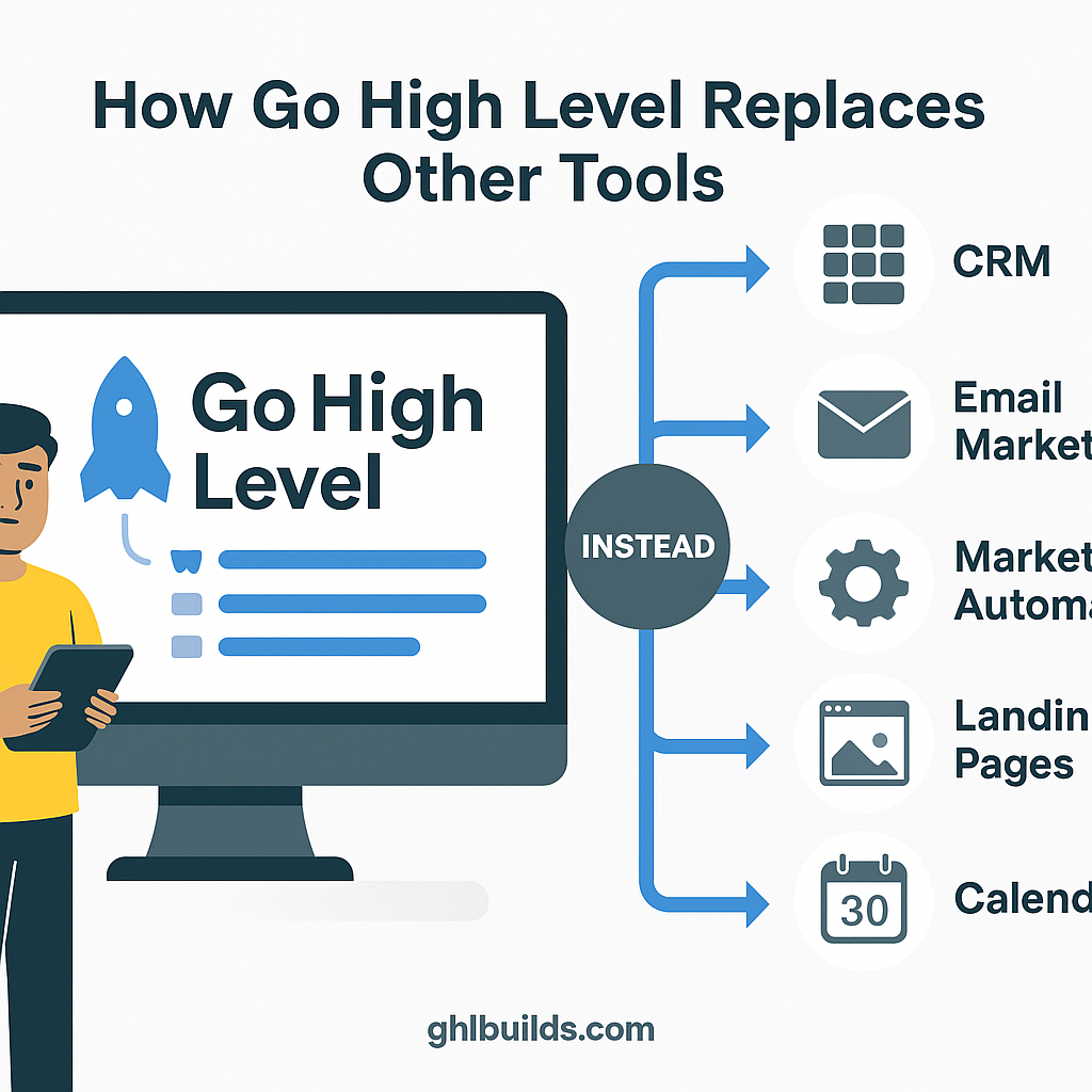 CRM dashboard view inside Go High Level marketing software