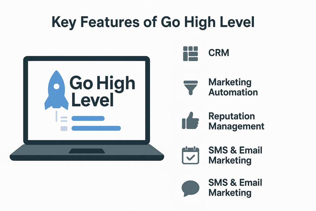 CRM dashboard view inside Go High Level marketing software