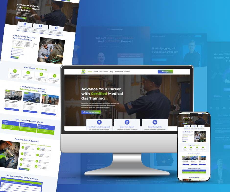 Digital marketing website on desktop and mobile devices