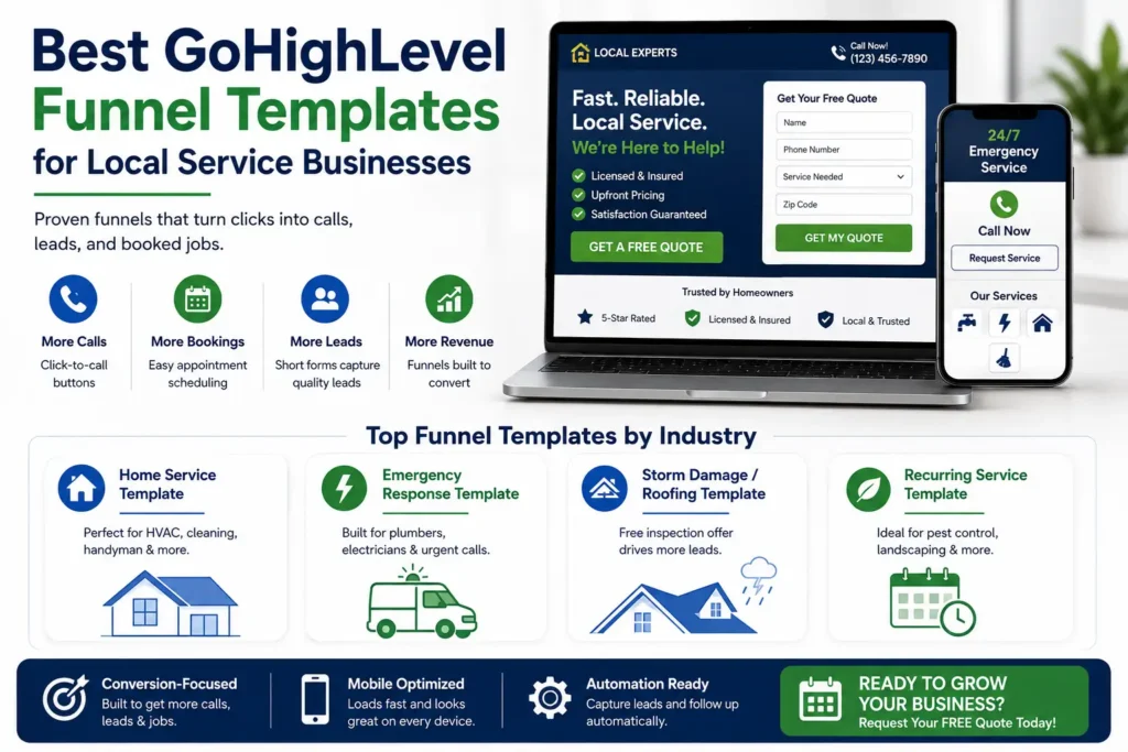 Best GoHighLevel Funnel Templates for Local Service Businesses