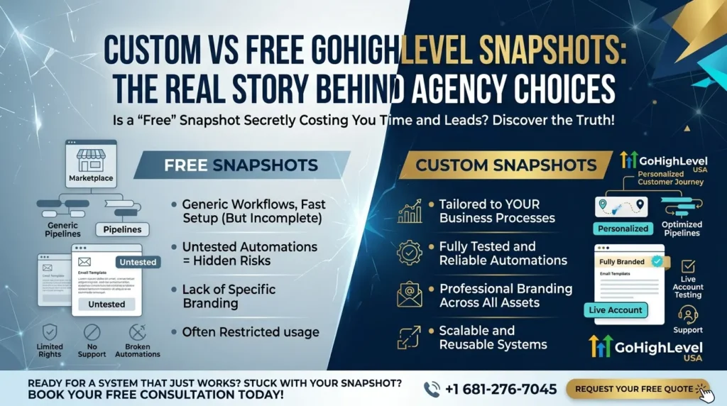 Custom vs Free GoHighLevel Snapshots