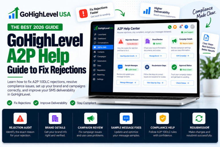 GoHighLevel A2P 10DLC rejection help guide