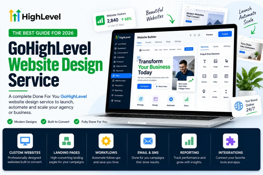 GoHighLevel website design service guide cover