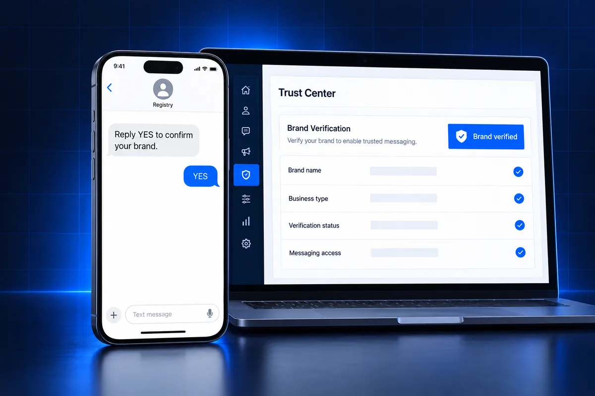 Sole proprietor A2P 10DLC OTP verification by replying YES on a personal mobile number