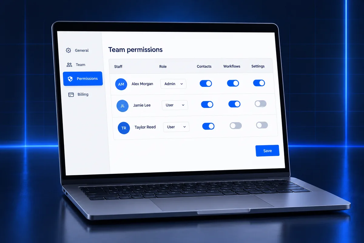 GoHighLevel user roles and permissions reviewed during an audit