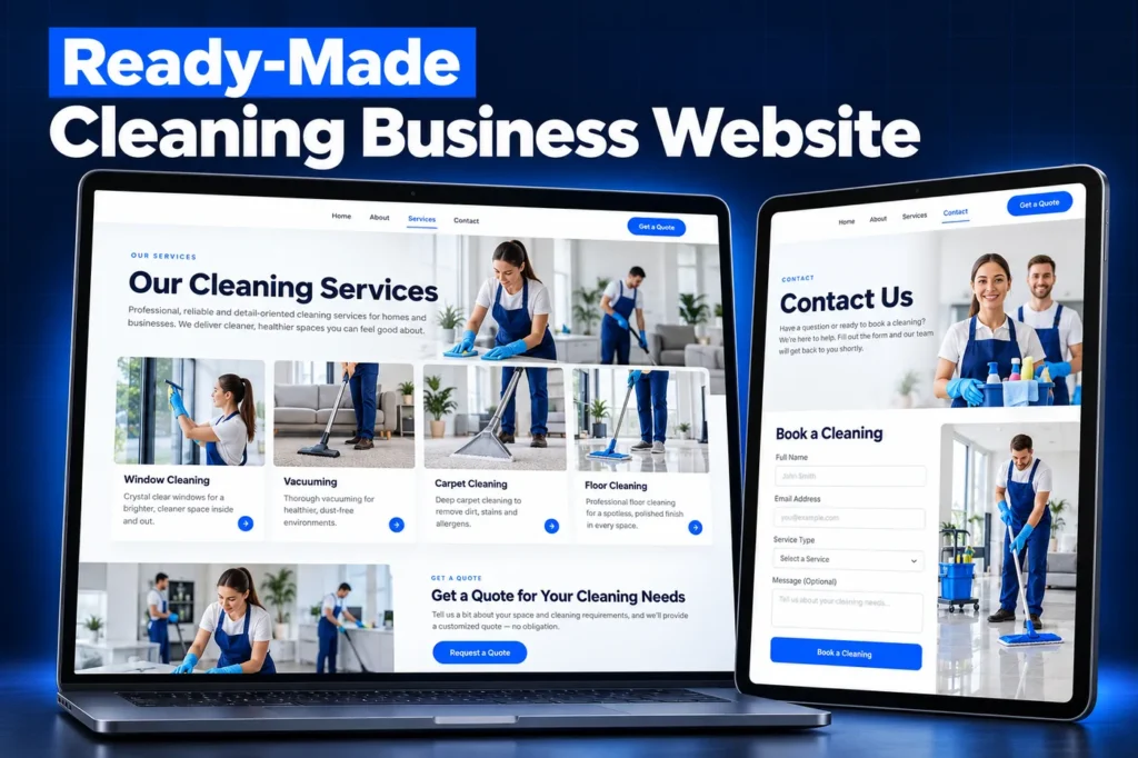 Ready-made cleaning service website pages from the GoHighLevel Cleaning Service snapshot