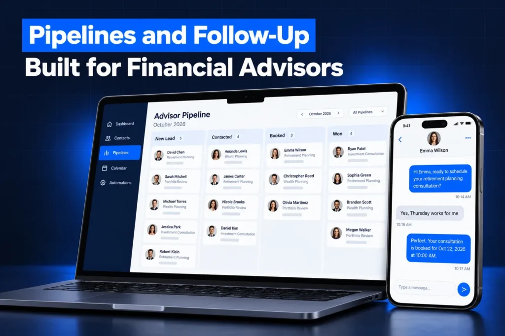 GoHighLevel financial advisor pipeline and automated SMS follow-up