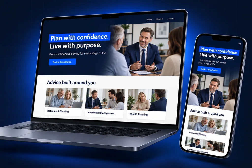 GoHighLevel Financial Advisor snapshot: financial advisor automation system on laptop and phone