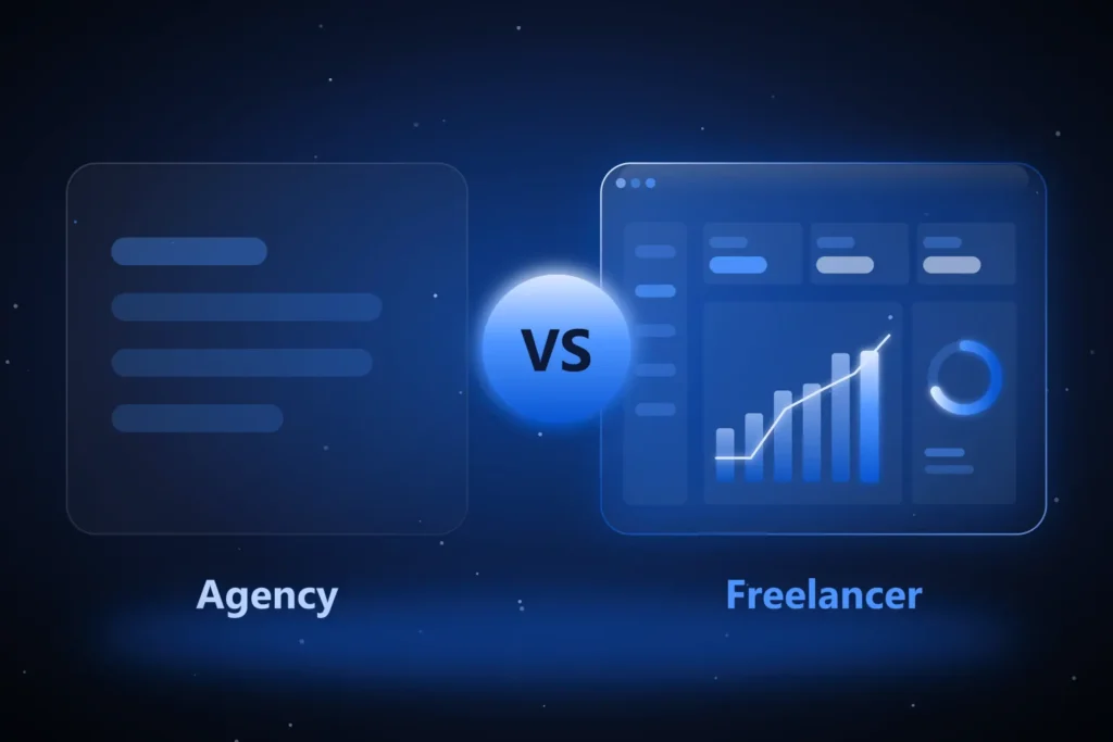 GoHighLevel freelancer vs agency comparison graphic