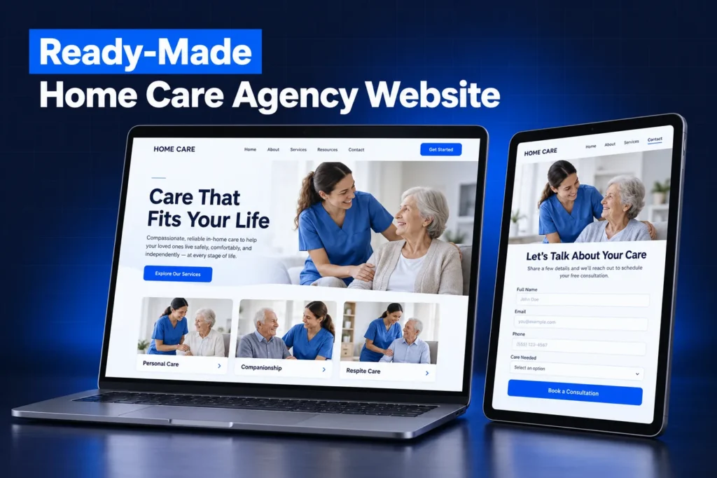 Ready-made home care website pages from the GoHighLevel Home Care snapshot