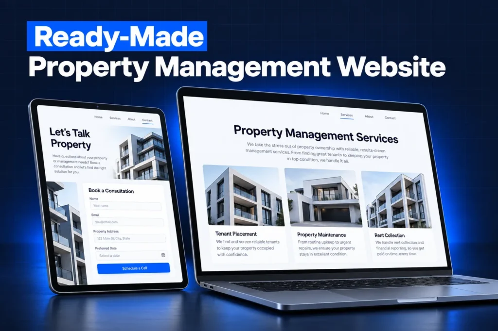 Ready-made property management website pages from the GoHighLevel Property Management snapshot