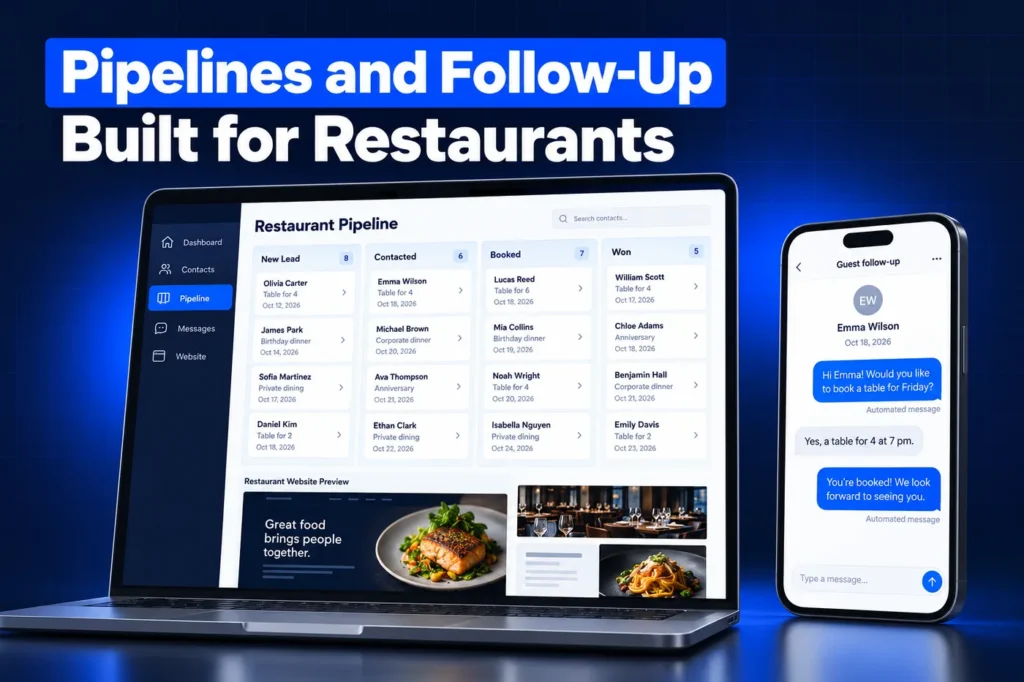 GoHighLevel restaurant pipeline and automated SMS follow-up