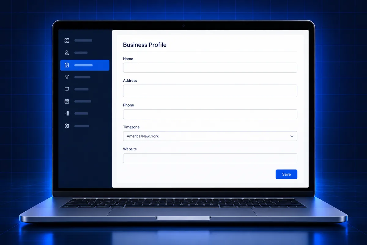 Business profile settings checked during a GoHighLevel sub account setup