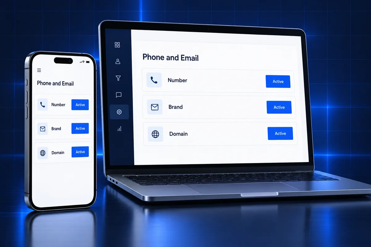 Phone number, A2P brand and email domain status for a new GoHighLevel sub-account