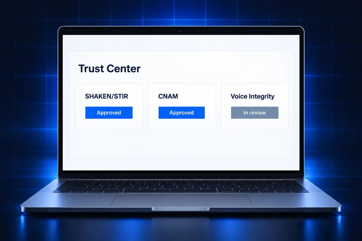 GoHighLevel Trust Center showing SHAKEN/STIR, CNAM and Voice Integrity status