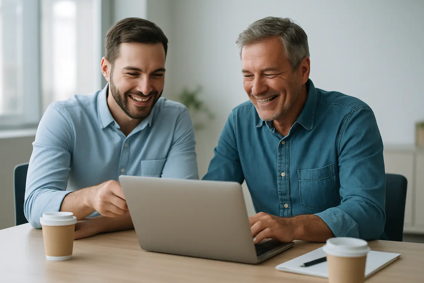 GoHighLevel specialist reviewing a CRM setup with a local business owner