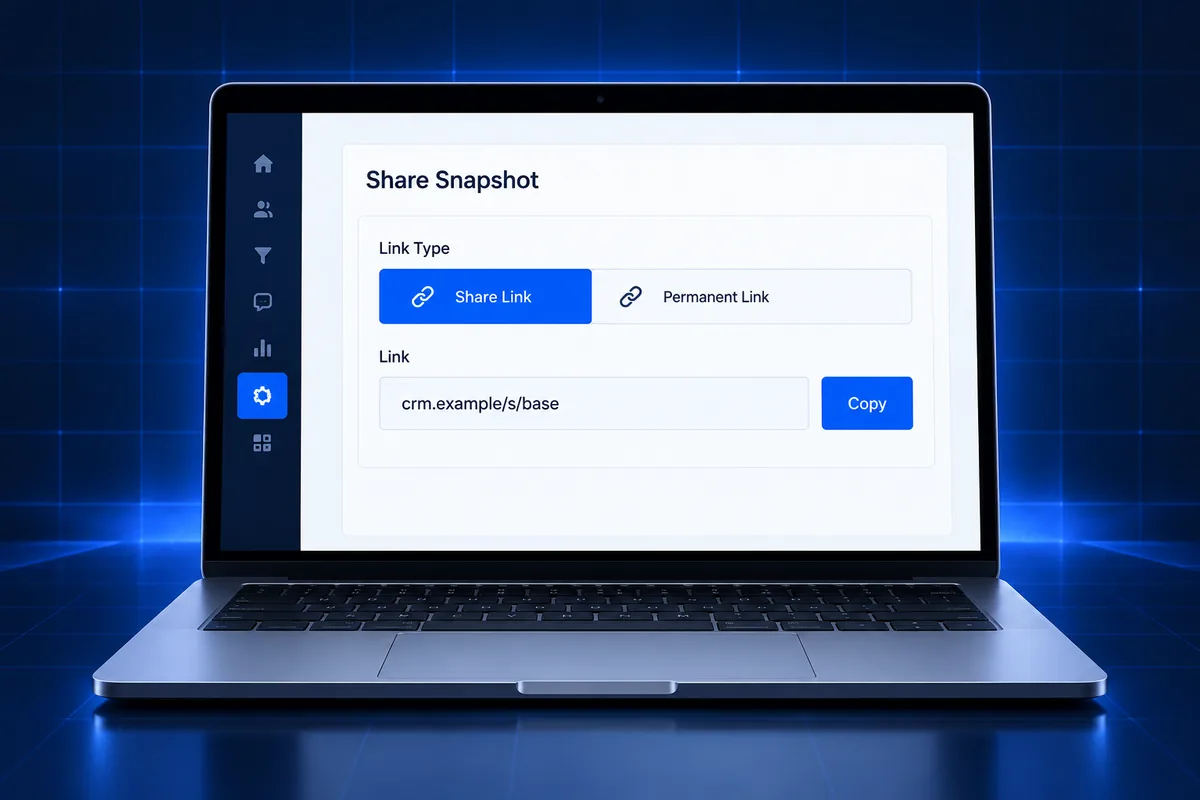 Share snapshot screen showing link options when you create a snapshot in GoHighLevel