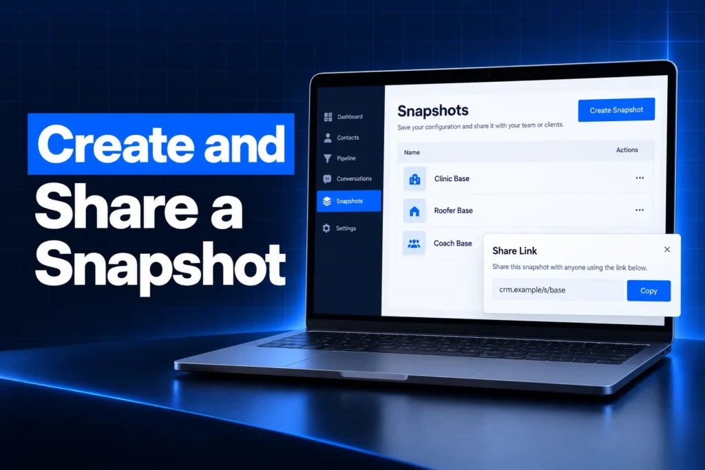 How to create a snapshot in GoHighLevel and share it with a link