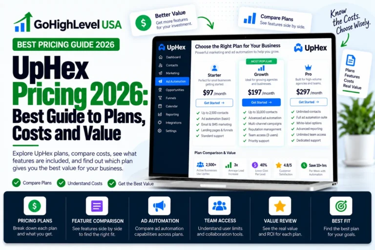 UpHex pricing guide for GoHighLevel agencies in 2026